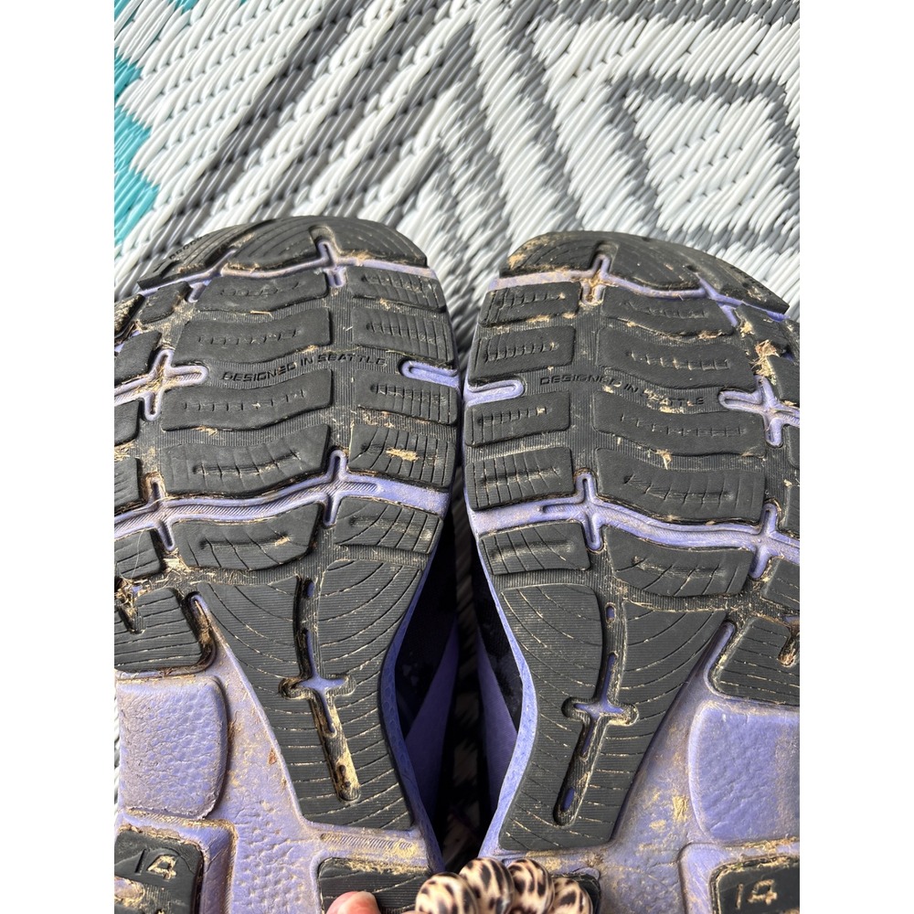 Brooks Ghost 14 Womens Running Shoes Leopard Print Black Purple Sneakers Size 6 - Picture 7 of 12